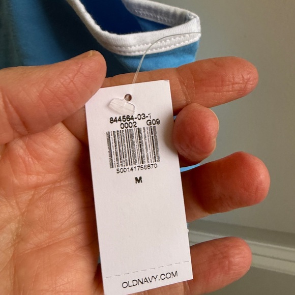 Old Navy Blue Cropped Tank with White Trim size M. Unlined. Sold out online - Picture 5 of 10